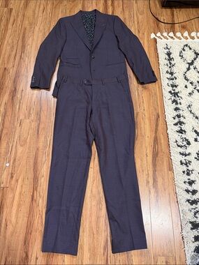Harry Rosen Men's Two-Piece Dark Navy Textured Suit